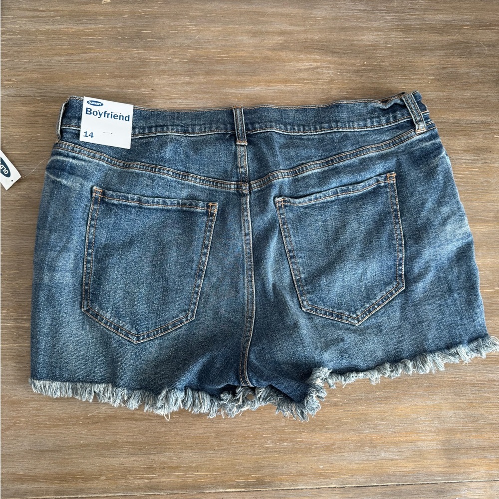Old Navy Blue Distressed Jean Shorts - Picture 2 of 3